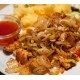 200g Mexický kotlík (kuřecí nebo vepřová kotletka, pórek, cibule, mexické koření, chilli omáčka sladká), obloha